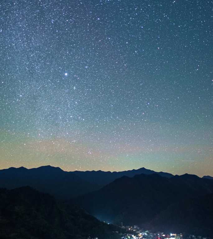 4K竖屏 安徽黄山 银河星空户外天文摄影
