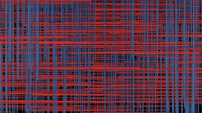 【4K时尚背景】红蓝抽象线条编织穿插空间