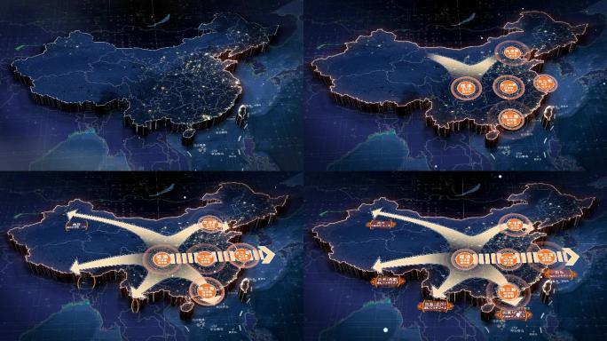 【原创】3D中国地图经济圈城市群