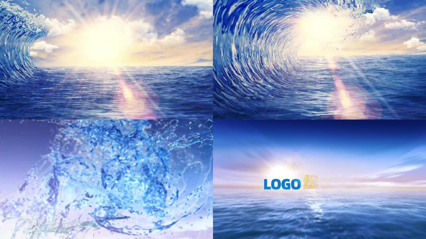 AE片头工程-LOGO水 海浪