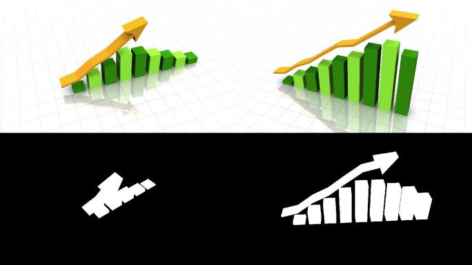 图表动画简洁简约简单柱状上升合成素材元素