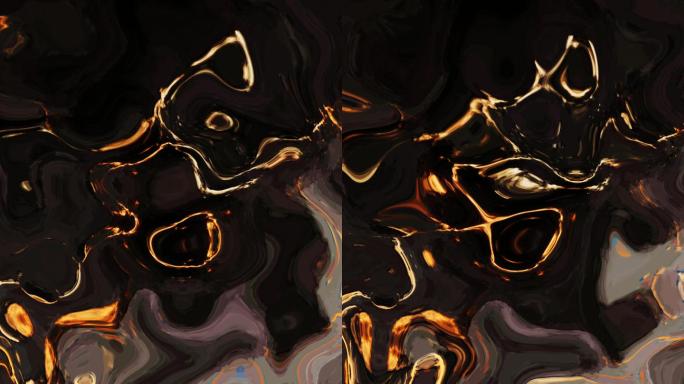 垂直抽象黑色和金色大理石纹理动画