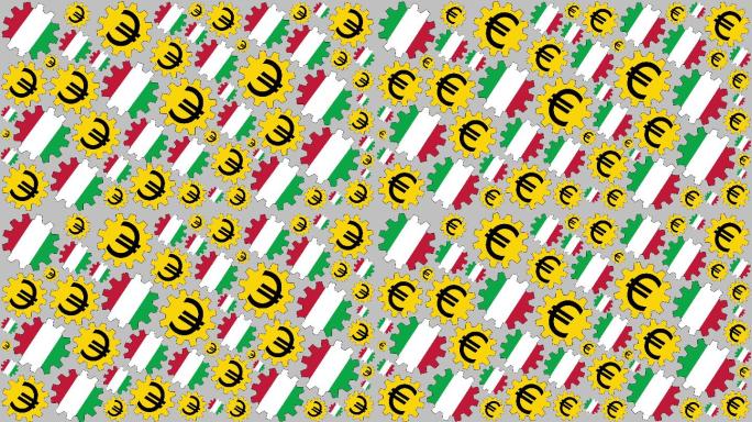 背景为意大利国旗和欧元