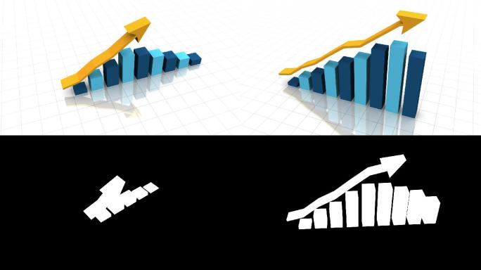 缓慢上升的图表特效视频企业宣传