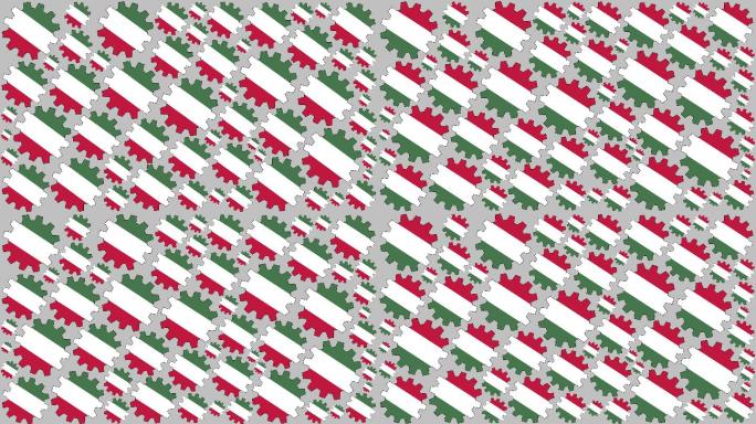 匈牙利国旗背景视频素材动态纹理抽象概念