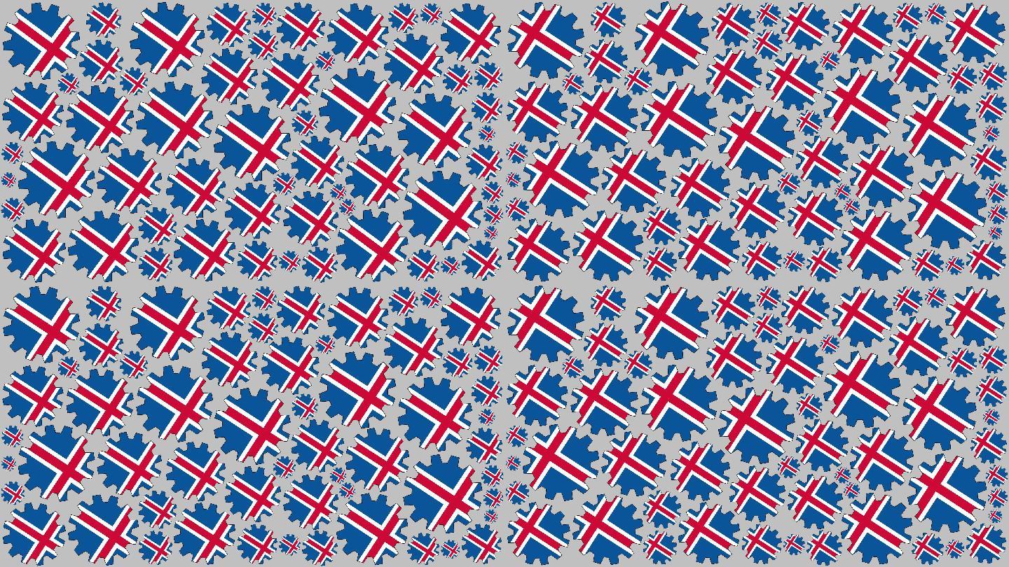 冰岛国旗背景动态大屏LED图标