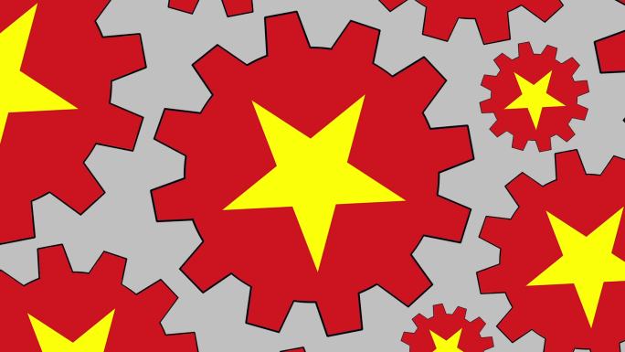 越南国旗背景视频素材动态纹理抽象概念