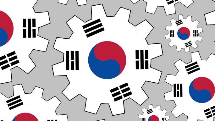 韩国国旗背景抽象动感平铺