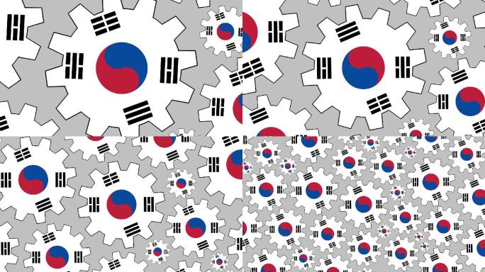 韩国国旗背景抽象动感平铺