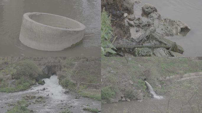 污水废水排放河流+未调色