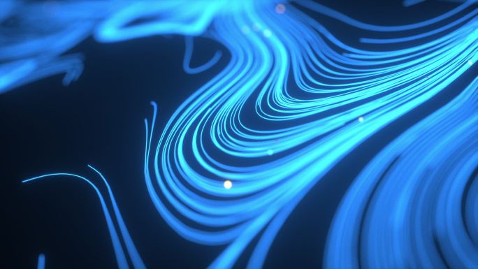 发光粒子曲线运动数据科技通讯网络动态素材