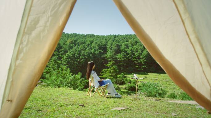 户外生活 帐篷野营露营 浪漫旅游森林生活
