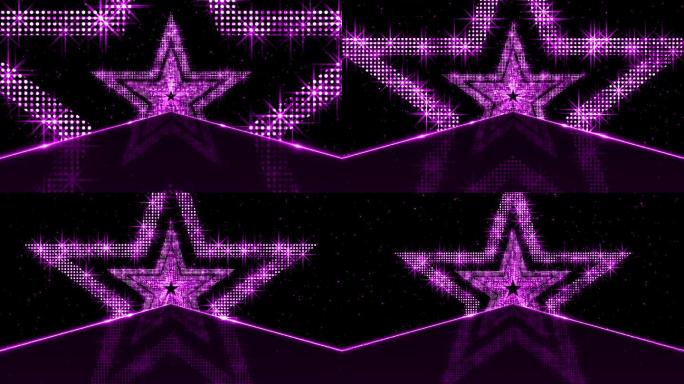 4K粉紫色五角星光圈星光视频 3