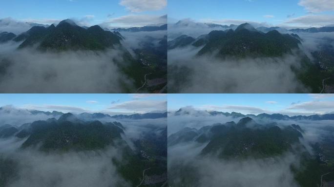 高山云雾  穿越山峰