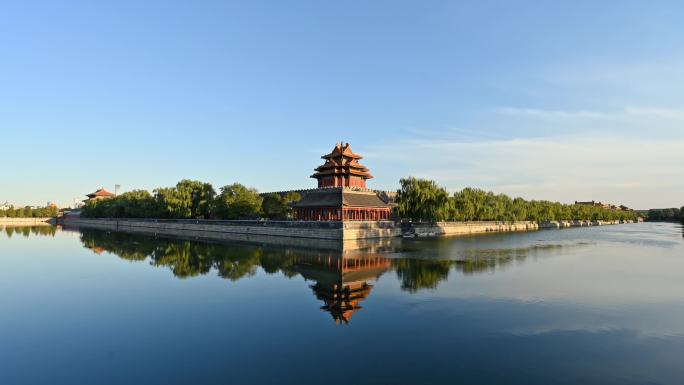 北京春天 角楼 古建筑 护城河