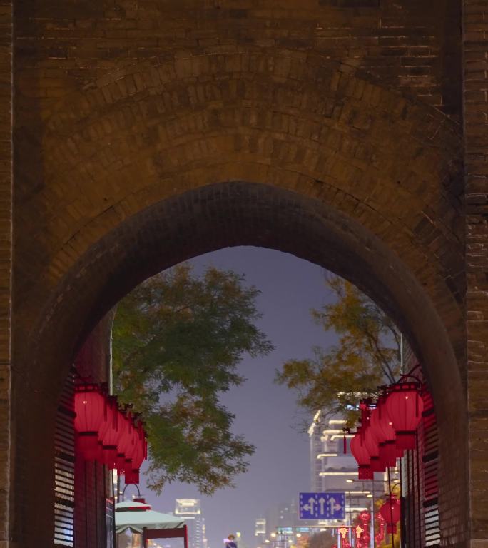 中国陕西西安竖版竖屏陕西省西安市街头