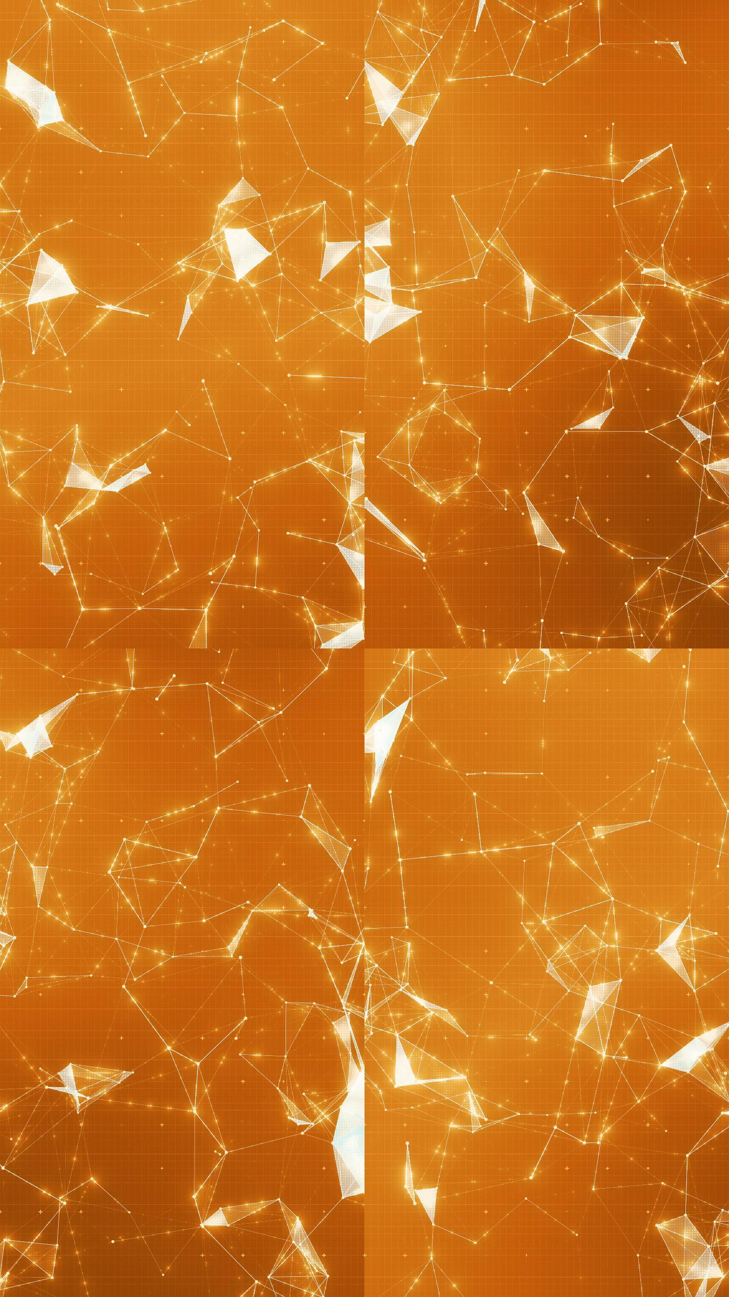 橙色神经丛背景点线面网络科技动态