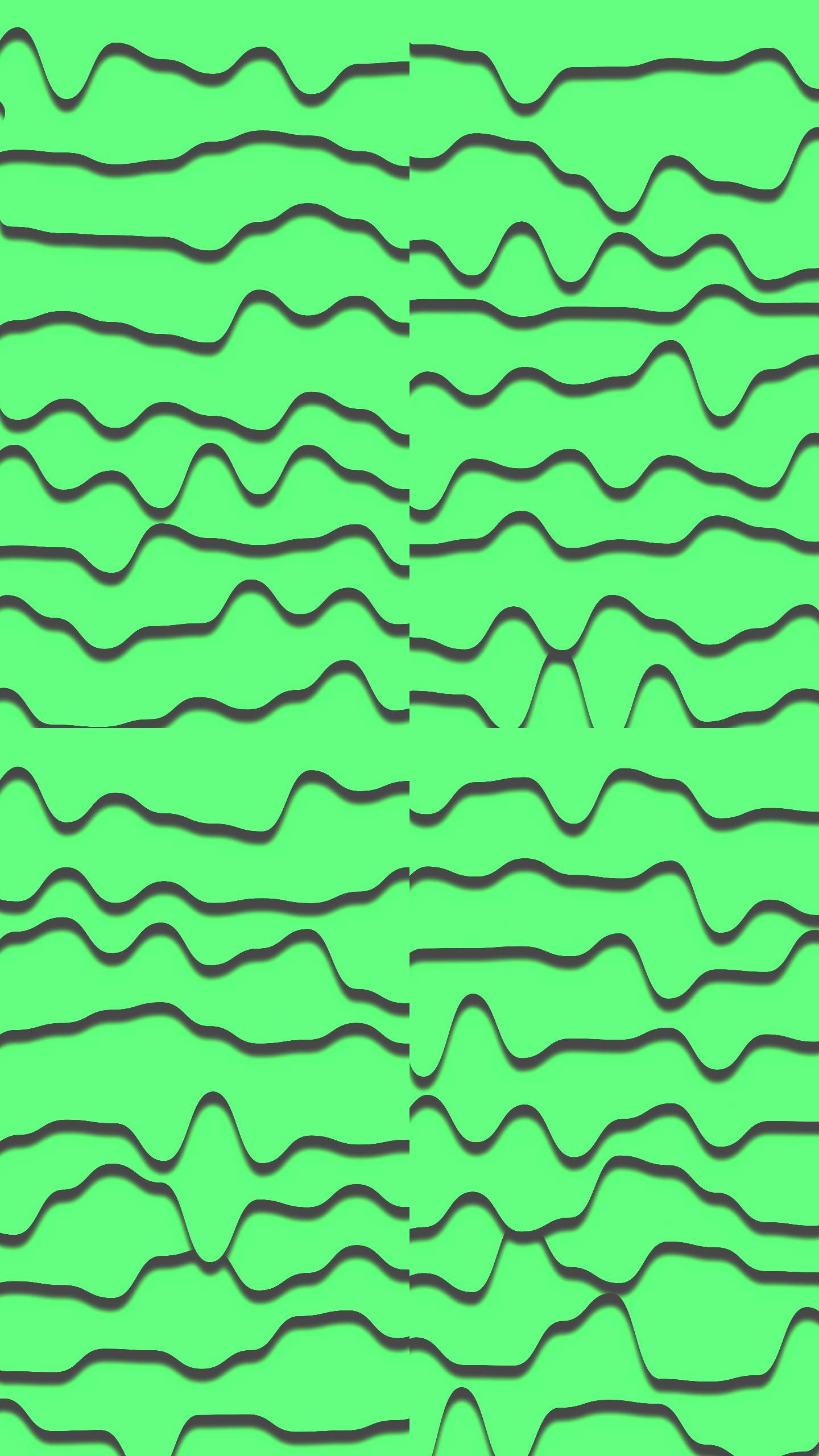 4k绿色抽象摇摆线背景