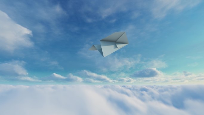 4K纸飞机飞翔多镜头合集