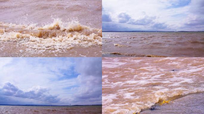 湖面湖水浪花4K高帧率原创视频素材
