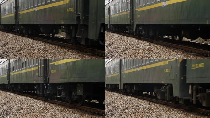 绿皮火车-火车-火车轮子
