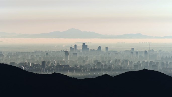 北京西山 亚运村 盘古大观 日出平流雾