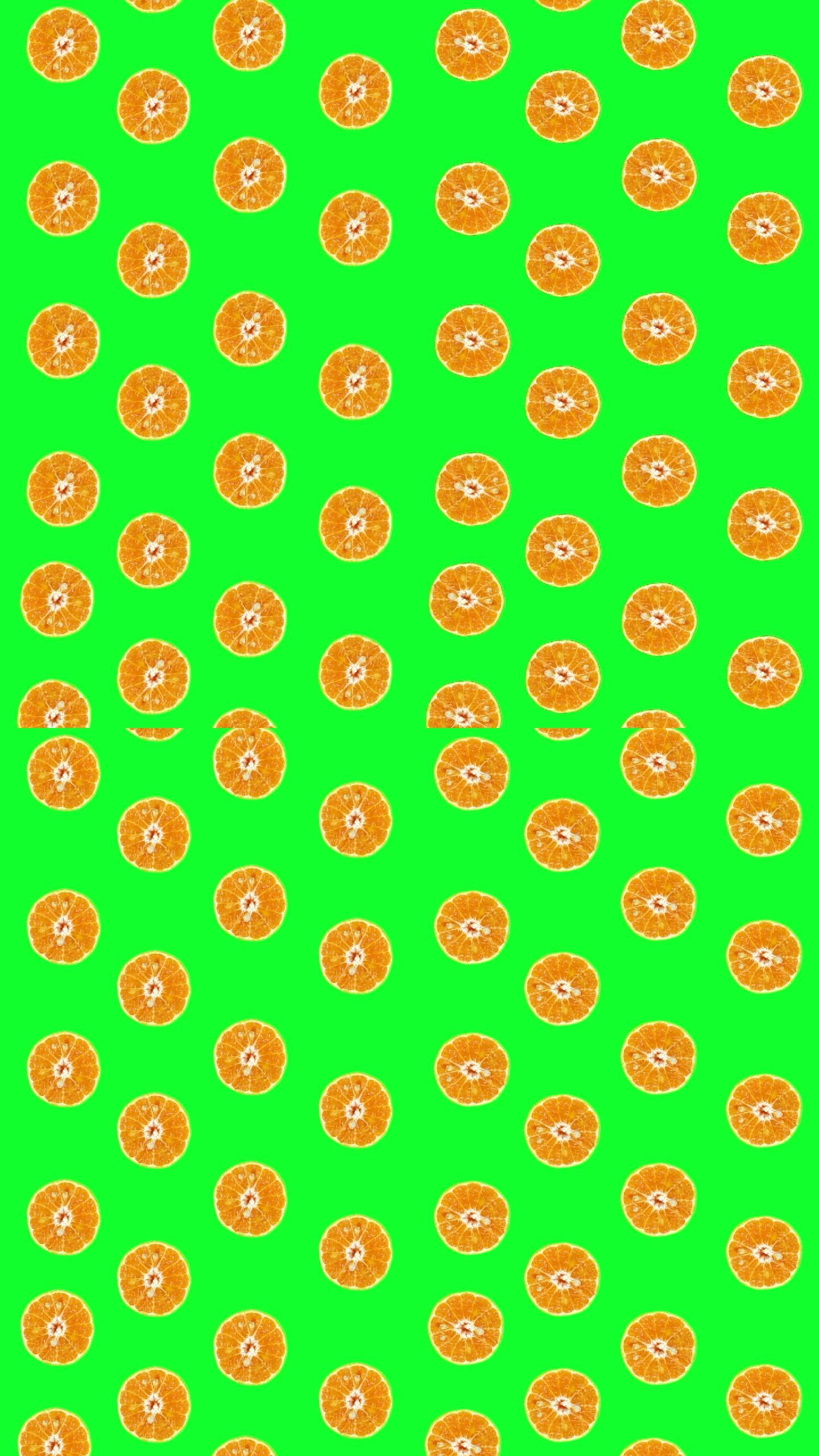 橙色橘子旋转动画绿幕抠像通道通道特效带通