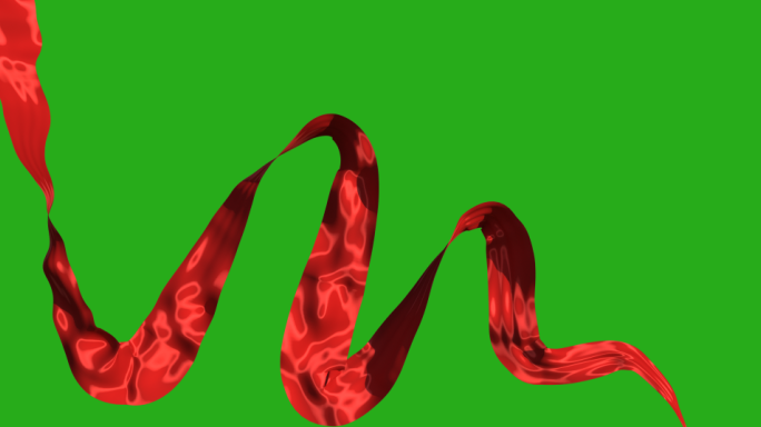 原创红色丝绸飘带，丝滑飞舞飘动布料素材