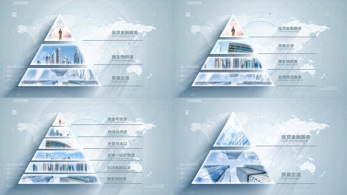企业金字塔图文分类AE模板