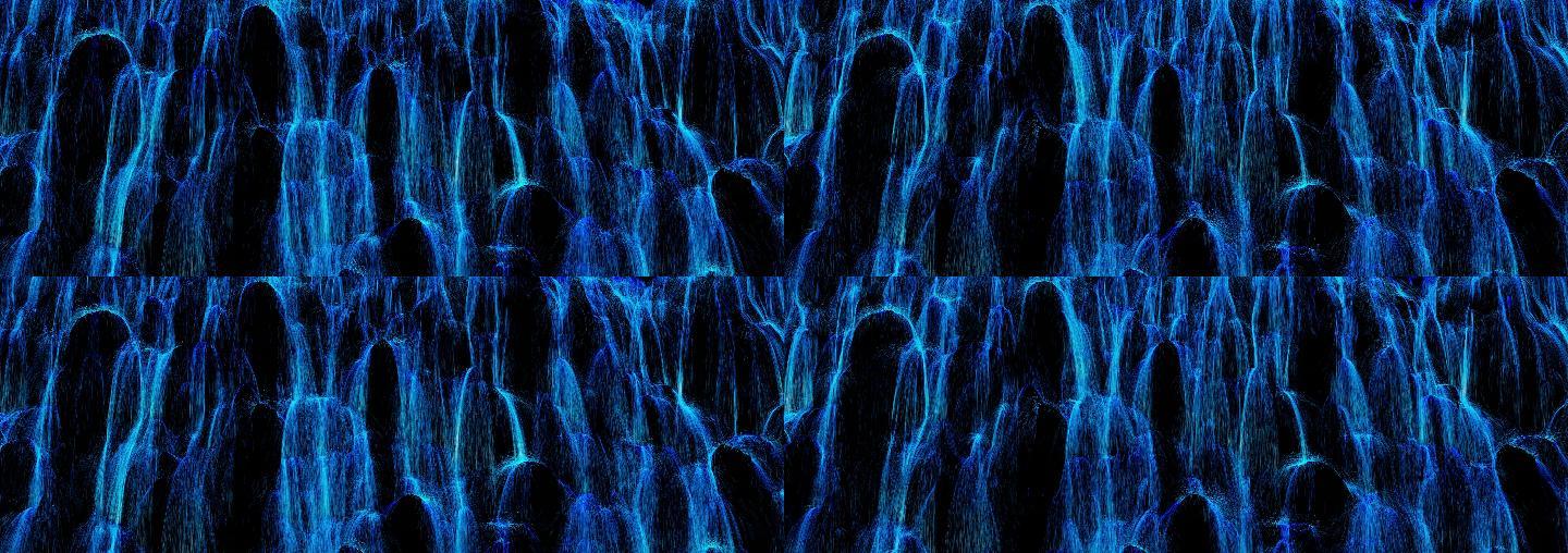 【4K循环瀑布】全息互动投影环形幕布