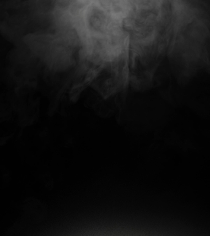黑色背景上的白烟、雾、蒸气云