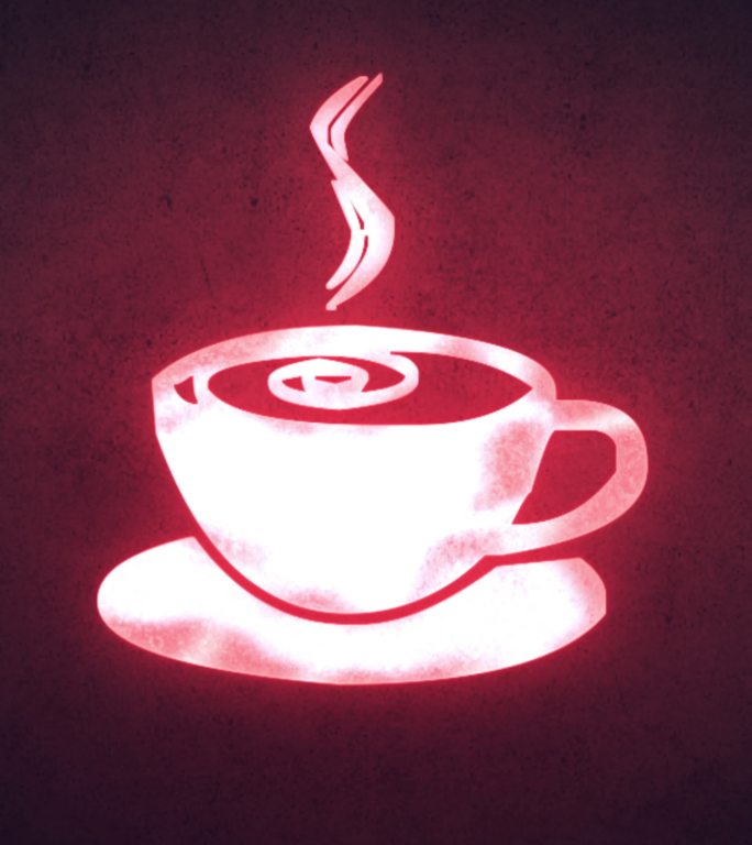 背景上闪烁的霓虹灯意式浓缩咖啡图像