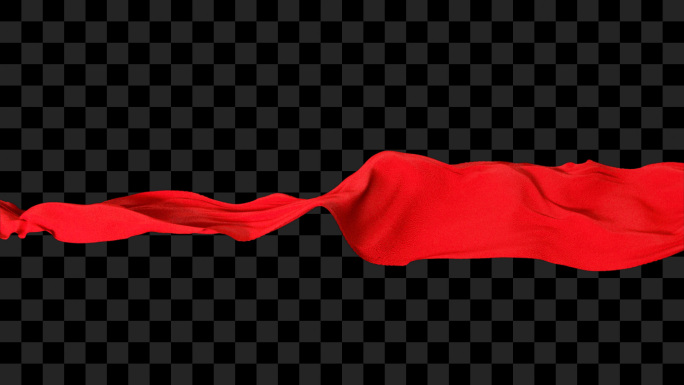 丝绸红绸飘动3-alpha通道