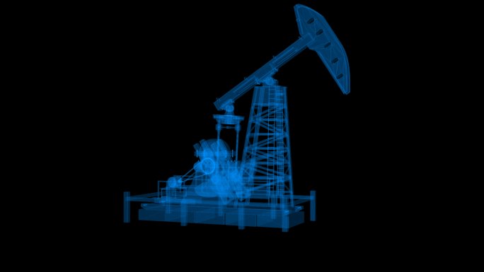 4K光影石油抽油机开采通道循环