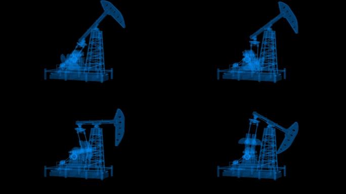 4K光影石油抽油机开采通道循环