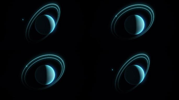 黑色背景上的天王星
