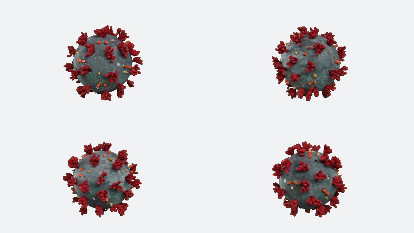 冠状病毒动画新冠疫情防控防疫接种核酸检测