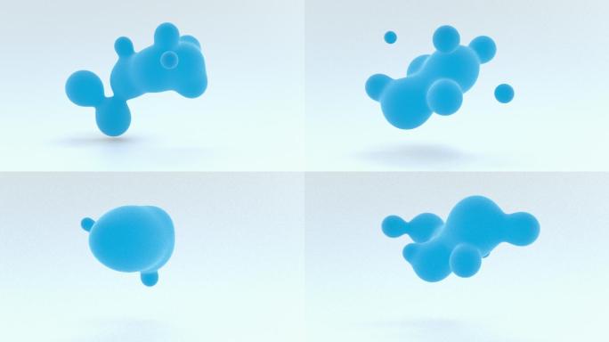 蓝色水滴漂浮的循环动画