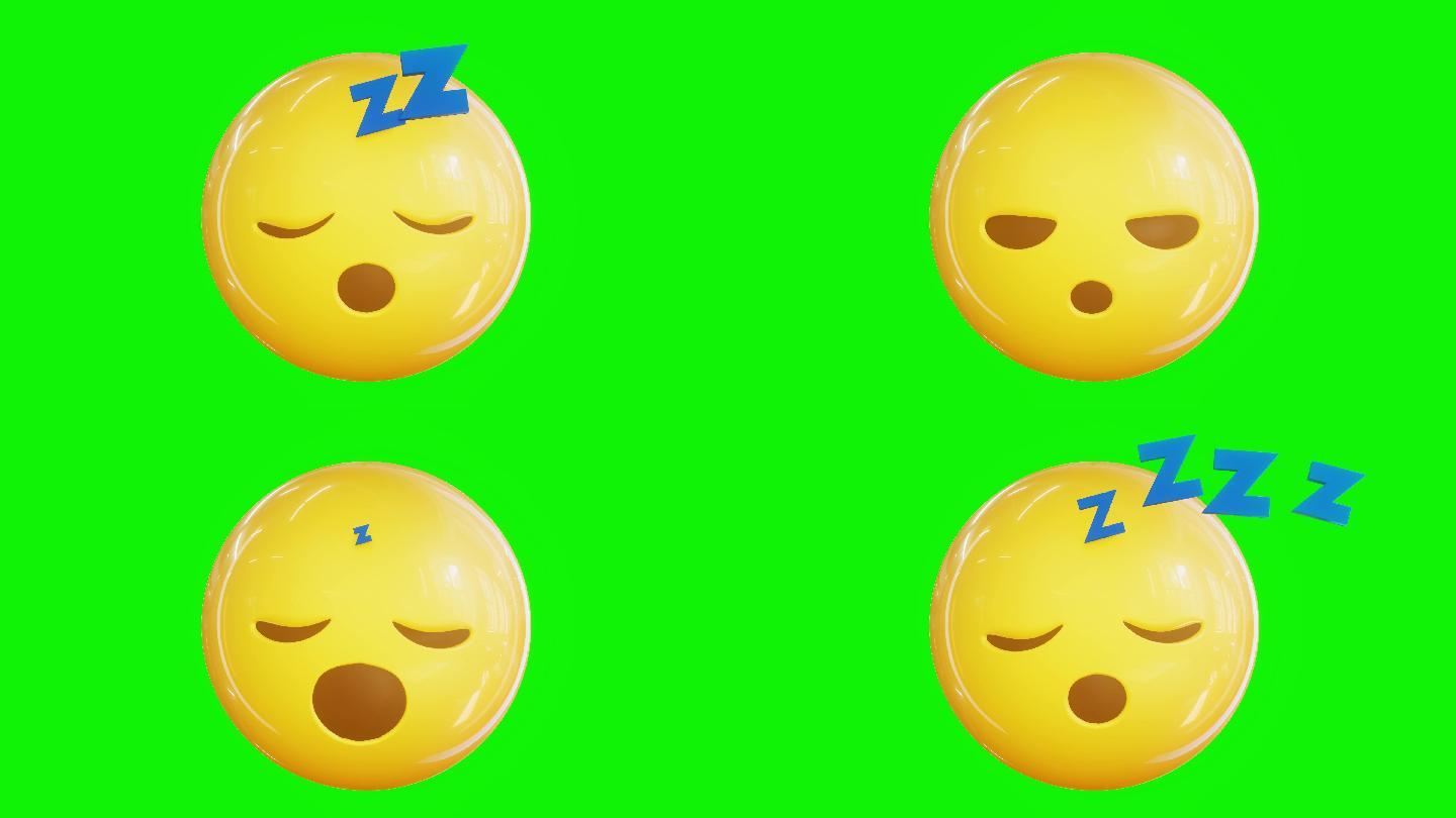 动画睡眠表情符号。