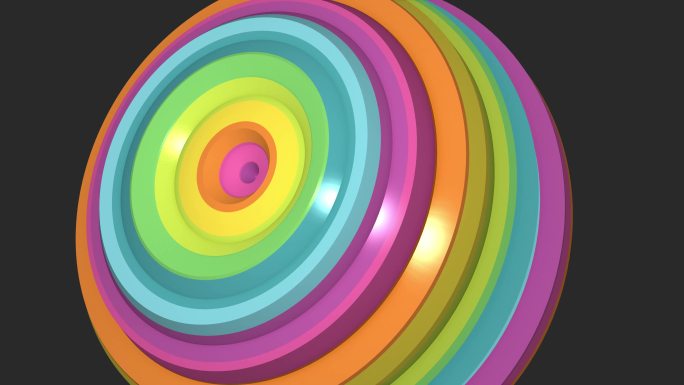 彩色抽象圆环动画卡通彩色循环背景