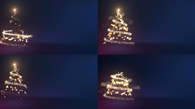 圣诞树动画4K素材西方传统节日背景