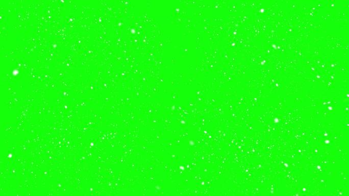 绿色屏幕上的降雪特效视频背景舞台背景