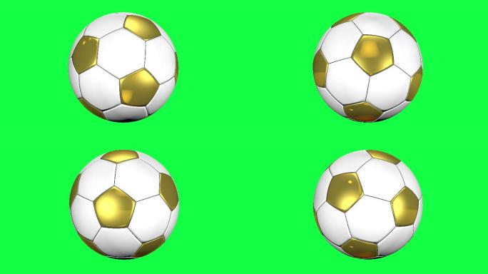 旋转足球抠像通道3D简约