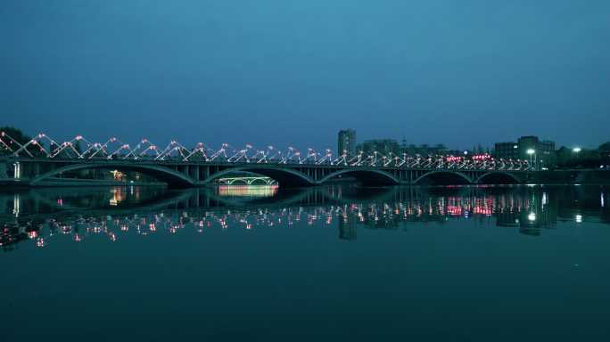 8K河南信阳浉河关桥夜景实拍