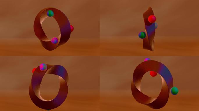 抽象扭曲圆环特效视频