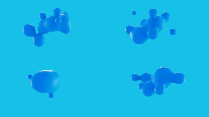 水滴在周围漂浮的动画