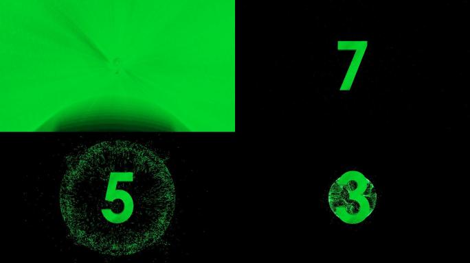 4K绿色立体10秒倒计时通道