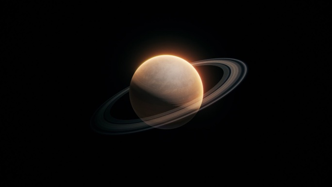 黑色背景上的土星宇宙奥秘探索行星天体运行