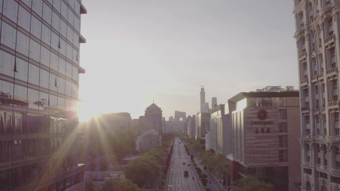 北京金融街航拍晨曦