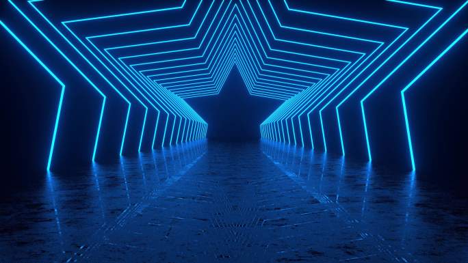 紫外线荧光灯隧道星形背景